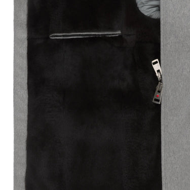 Kired Cashmere and Fur Bomber with Detachable Fur Collar in Light Grey - SARTALE