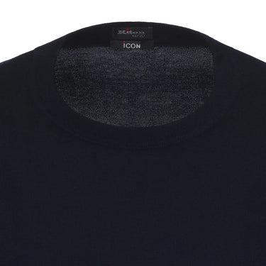 Kiton Cotton T-Shirt Sweater in Dark Blue - SARTALE