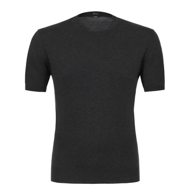 Kiton Cotton T-Shirt Sweater in Grey Melange - SARTALE