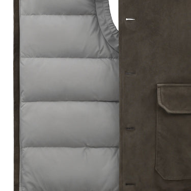 Kiton Leather Vest in Brown - SARTALE