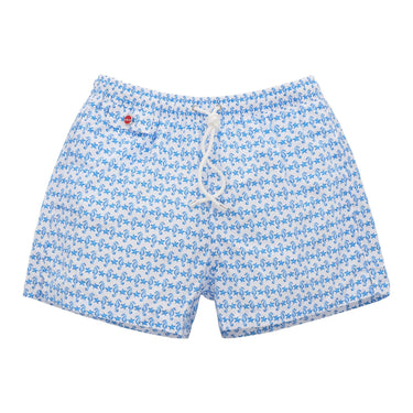 Kiton Marine Life Swim Shorts in White and Blue - SARTALE
