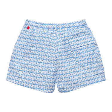 Kiton Marine Life Swim Shorts in White and Blue - SARTALE