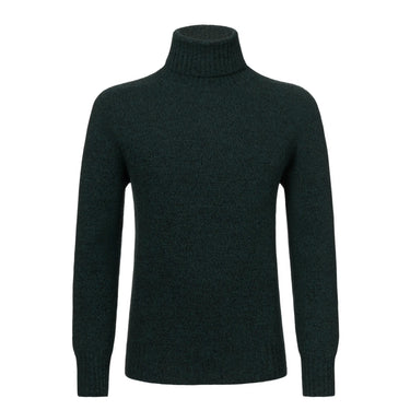Malo Cashmere Turtleneck Sweater in Green Melange - SARTALE