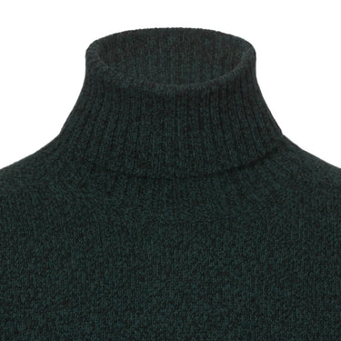 Malo Cashmere Turtleneck Sweater in Green Melange - SARTALE