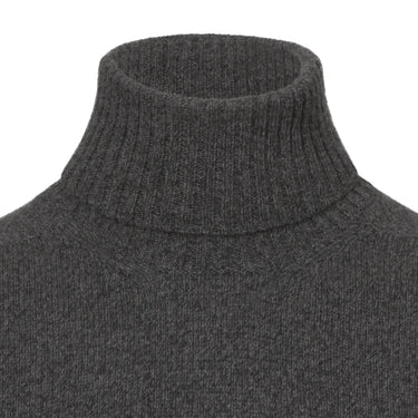 Malo Cashmere Turtleneck Sweater in Grey Melange - SARTALE