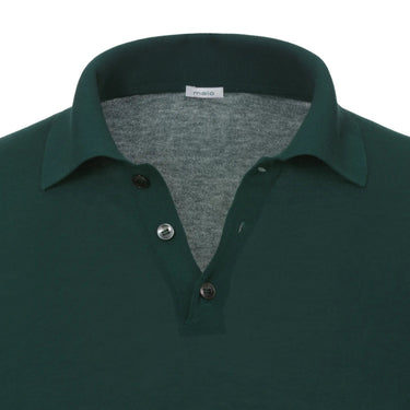 Malo Cotton Long Sleeve Polo Shirt in Ocean Blue - SARTALE
