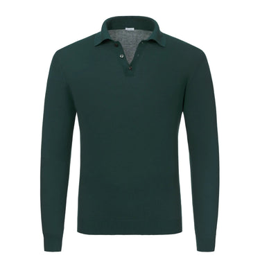 Malo Cotton Long Sleeve Polo Shirt in Ocean Blue - SARTALE