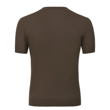 Malo Cotton T-Shirt Sweater in Earth Brown - SARTALE