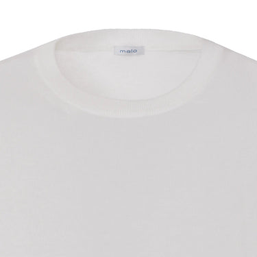 Malo Cotton T-Shirt Sweater in White - SARTALE
