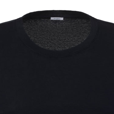 Malo Crew-Neck Linen T-Shirt in Dark Blue - SARTALE