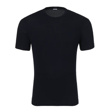 Malo Crew-Neck Linen T-Shirt in Dark Blue - SARTALE