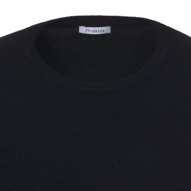 Malo Knitted Cashmere Sweater in Navy Blue - SARTALE