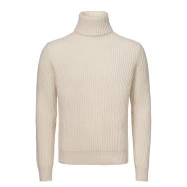 Malo Knitted Turtleneck Sweater in White - SARTALE
