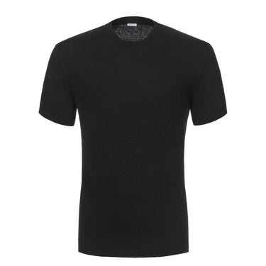 Malo Linen Crew-Neck T-Shirt in Dark Blue - SARTALE