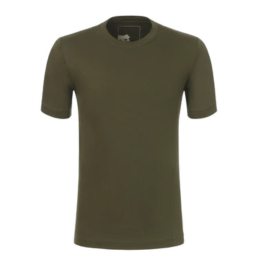 Marco Pescarolo Crew-Neck Cotton T-Shirt in Olive Green - SARTALE