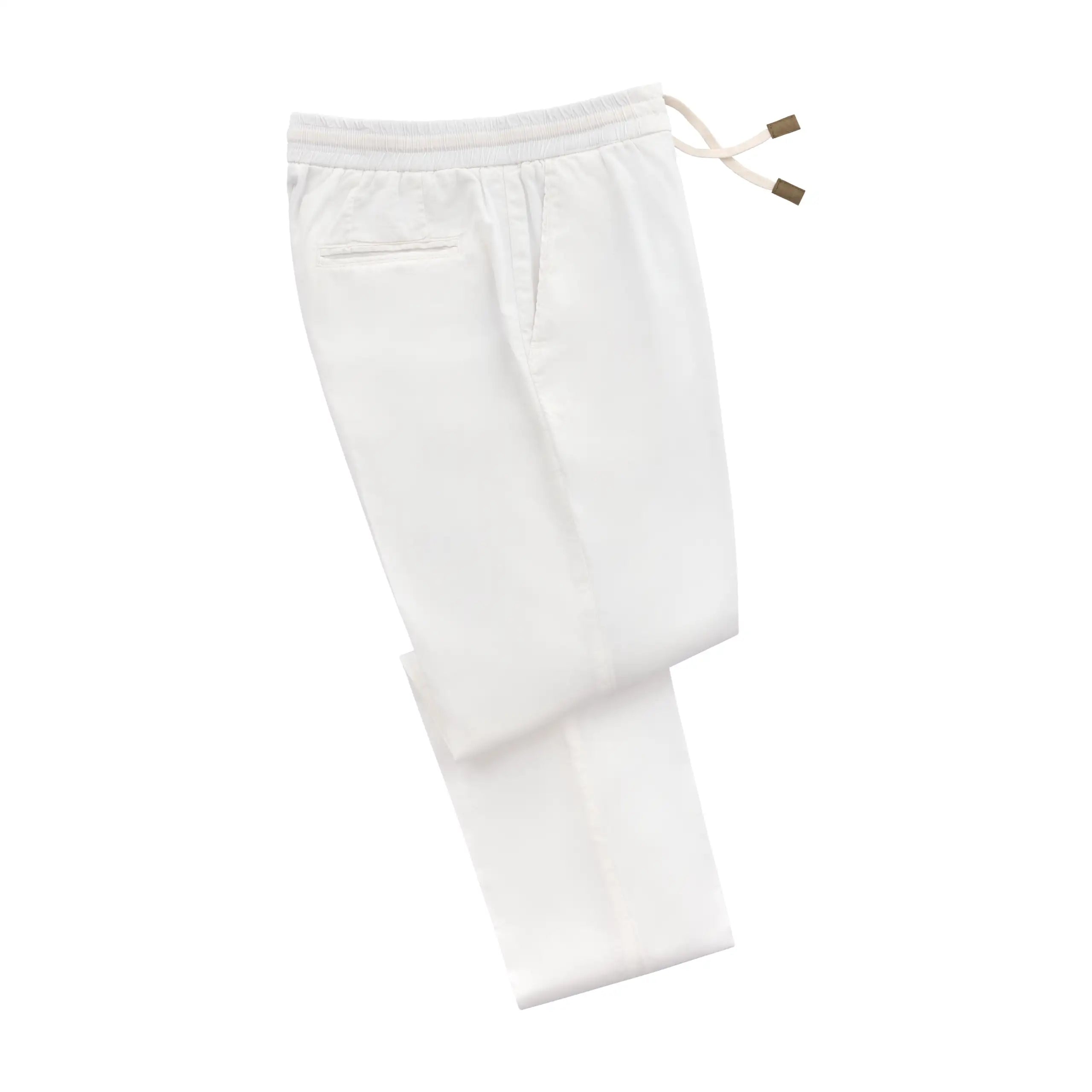 Cotton-Silk Blend Trousers in White