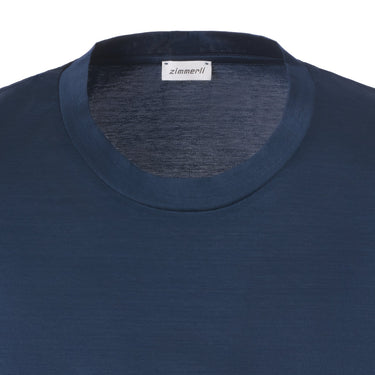 Zimmerli Crew-Neck Cotton T-Shirt in Blue - SARTALE