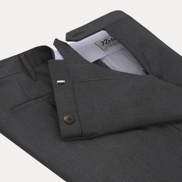 Classic Wool Trousers in Dark Grey Melange