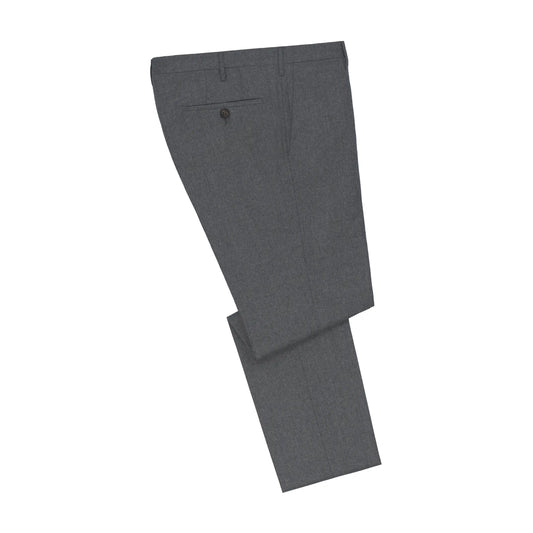 Slim-Fit Virgin Wool Trousers in Dark Grey Melange