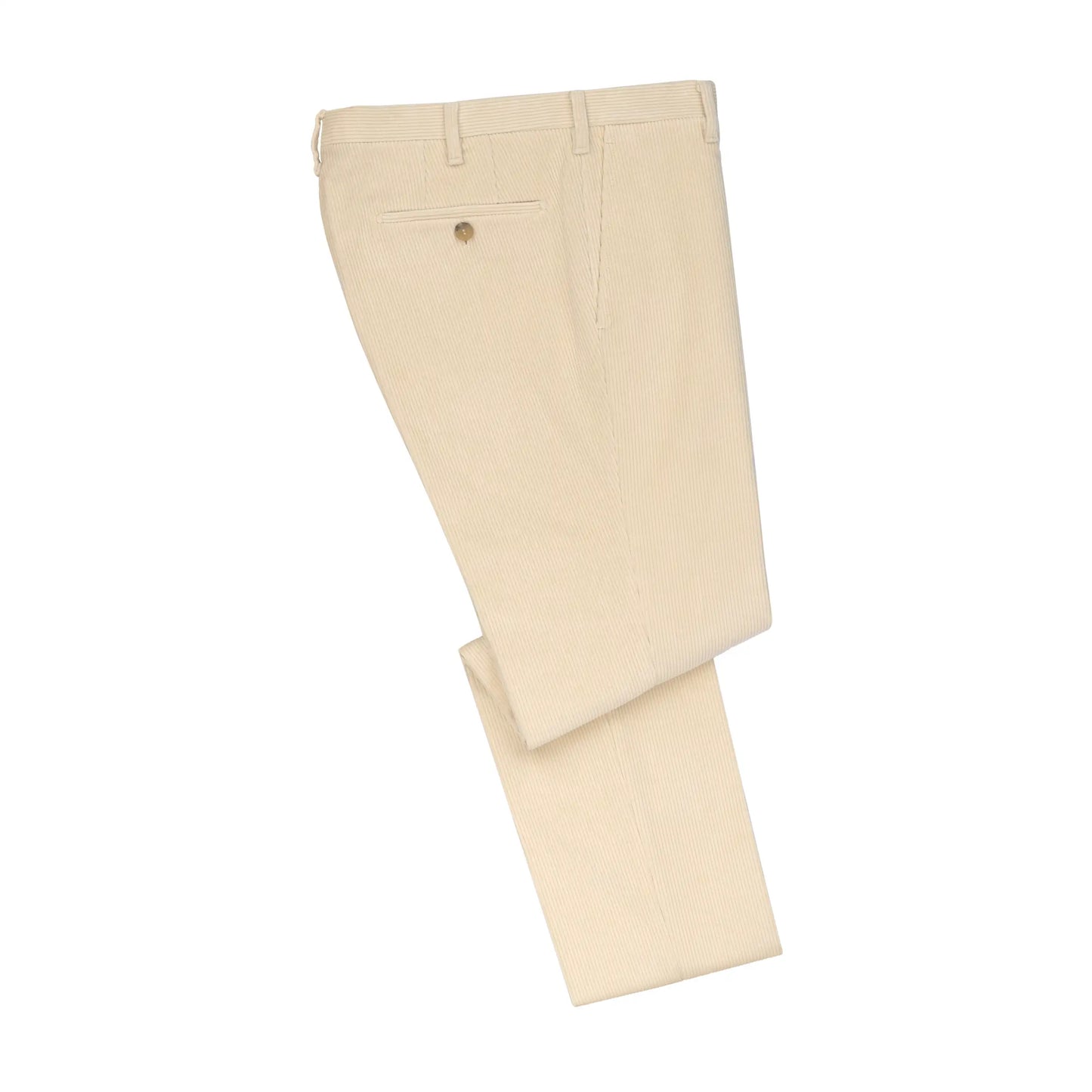 Corduroy Cotton Slim-Fit Trousers in Silk White