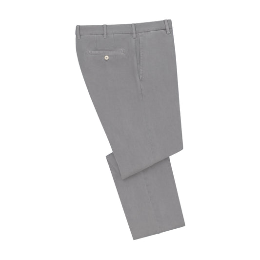 Slim-Fit Cotton Trousers in Light Grey