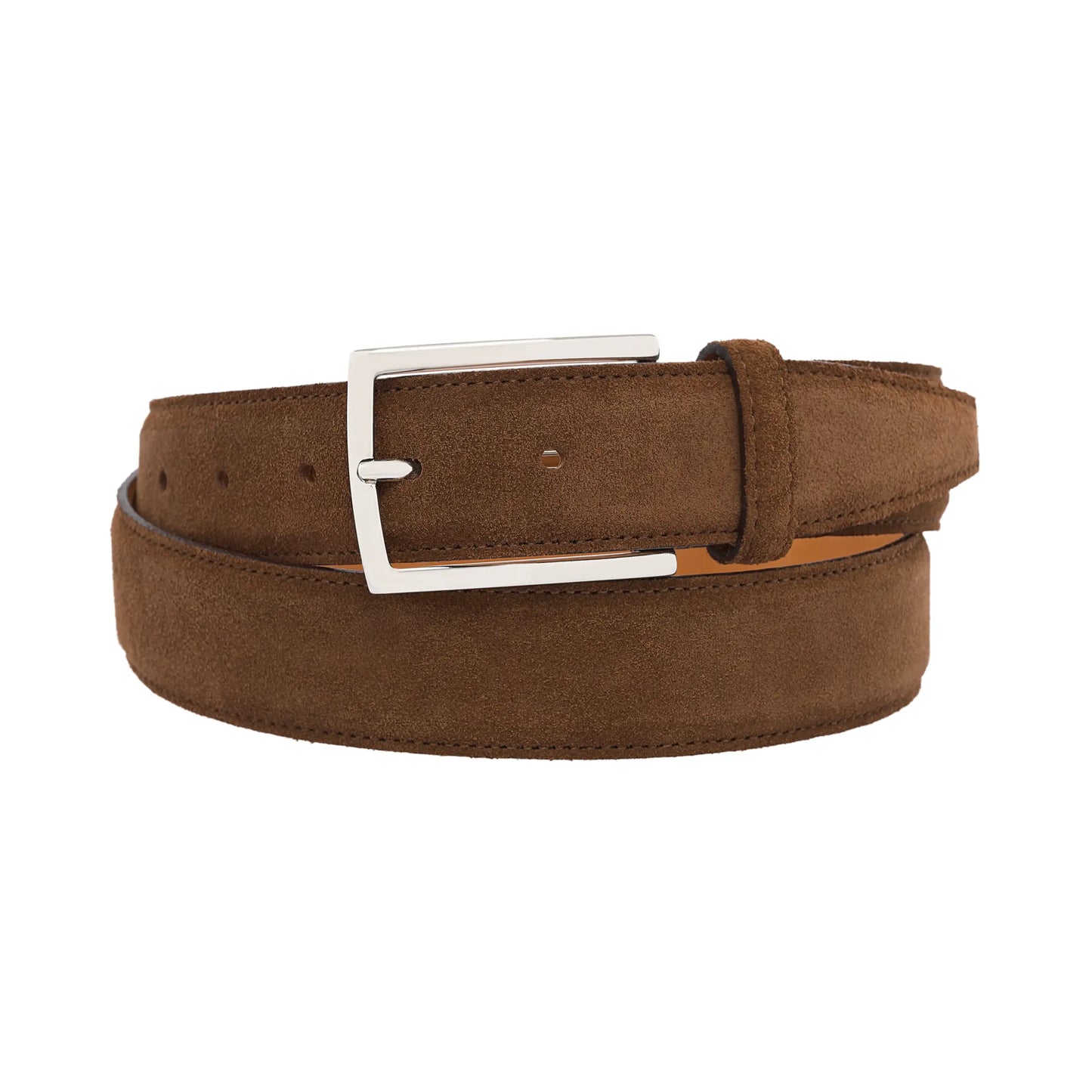 Suede Leather Belt in Brown