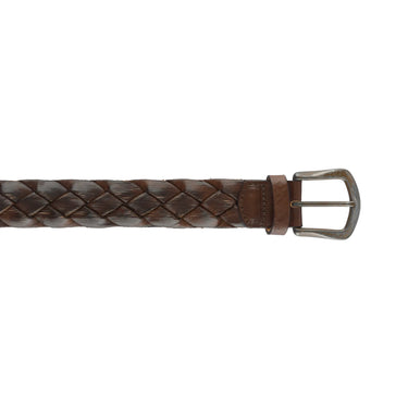 Braided Leather Belt in Brown