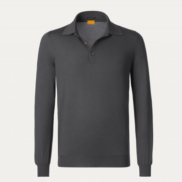 Svevo Cashmere and Silk-Blend Long Sleeve Polo Shirt - SARTALE