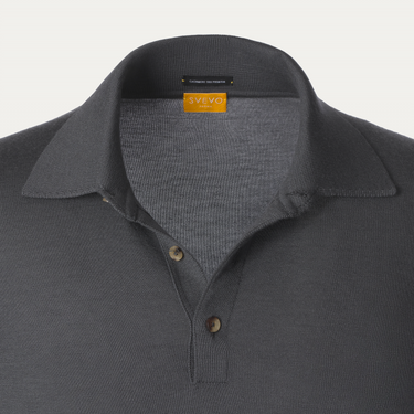 Svevo Cashmere and Silk-Blend Long Sleeve Polo Shirt - SARTALE