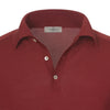 Virgin Wool Polo Shirt in Red Rusty