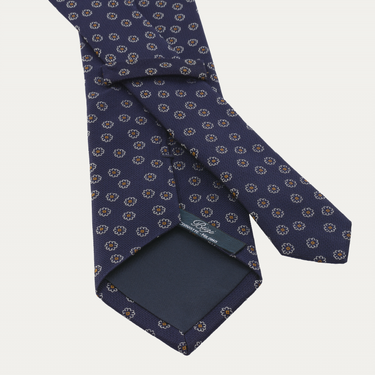 Jacquard Lined Silk Tie in Flower Design