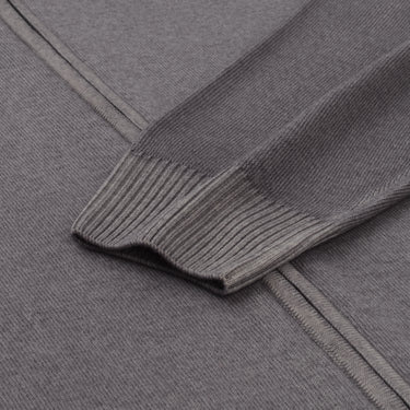 Luigi Borrelli Virgin Wool Zip-Up Bomber Sweater in Grey - SARTALE