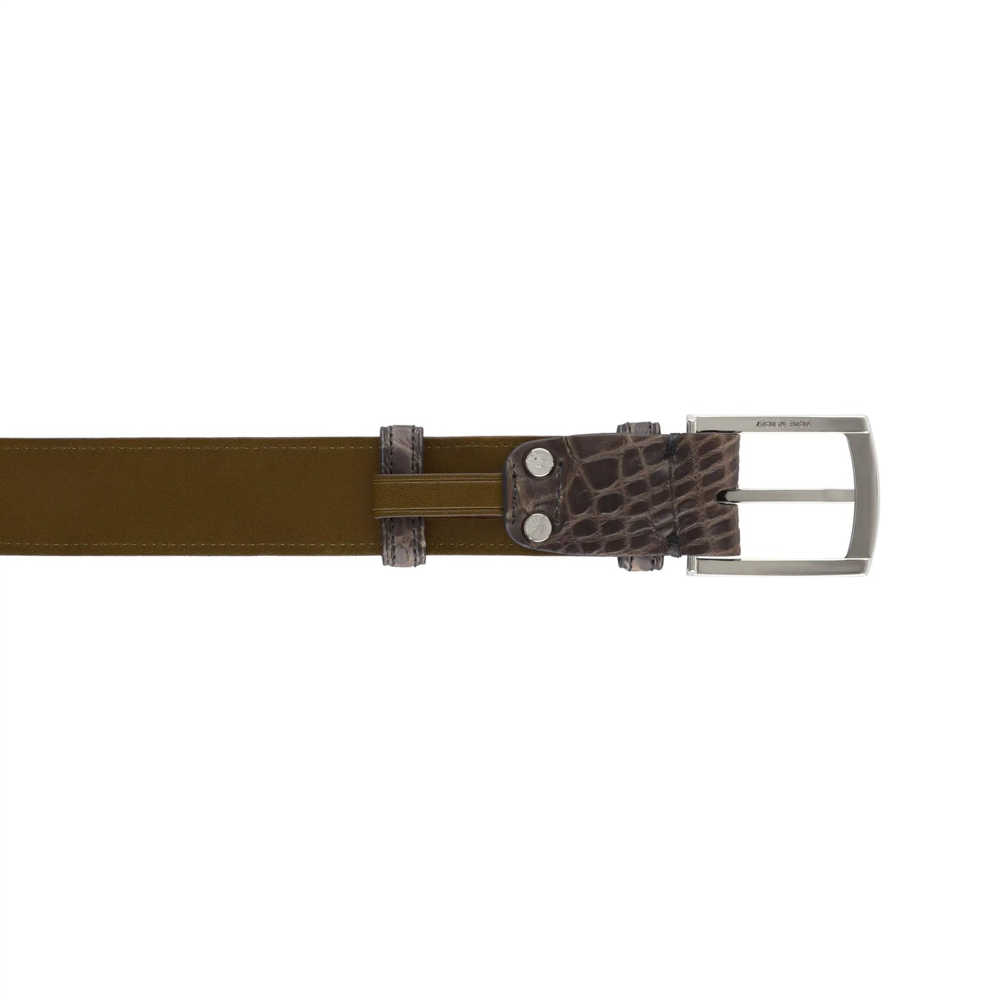 Alligator Leather Belt in Grey and Brown