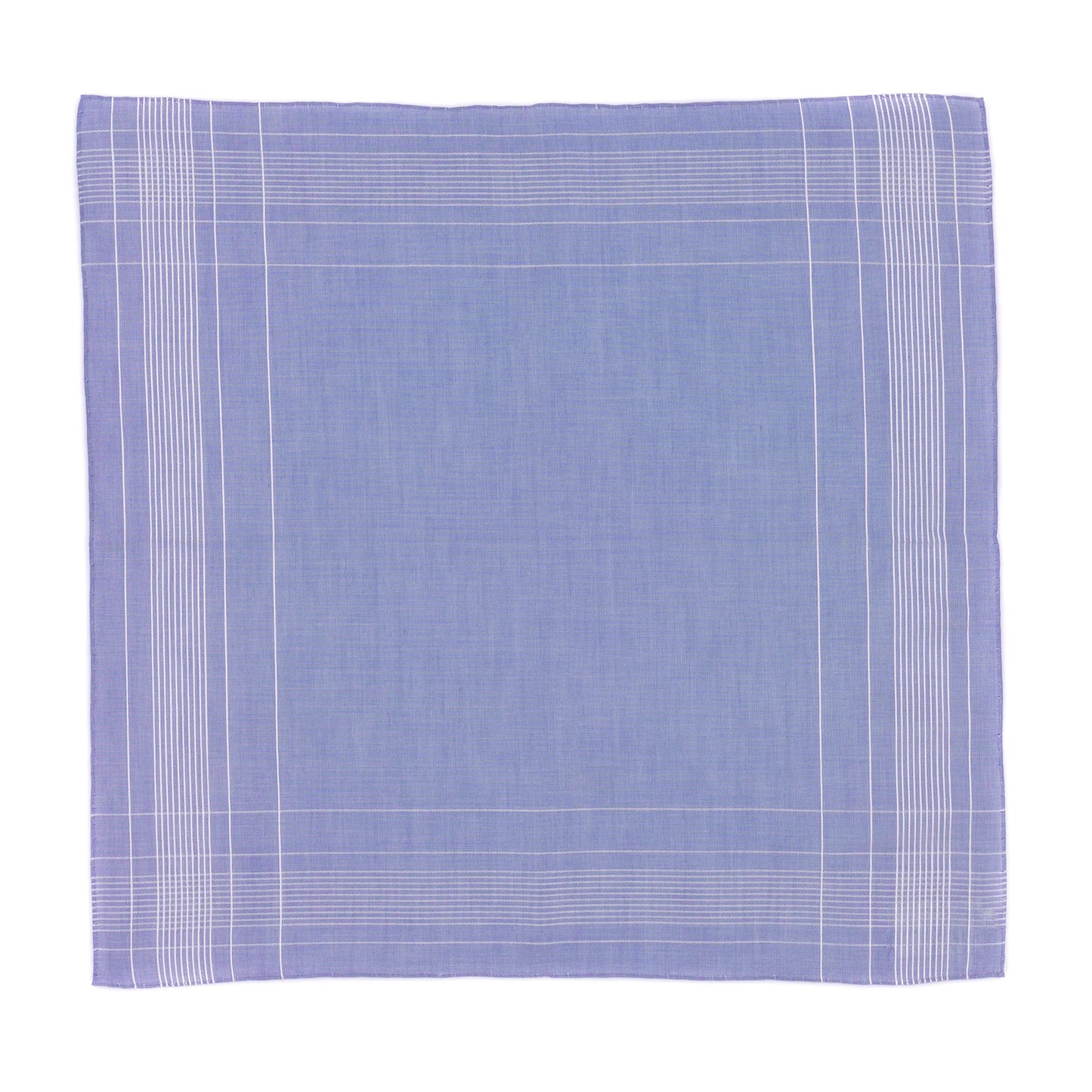 Striped Cotton Pocket Square in Light Blue