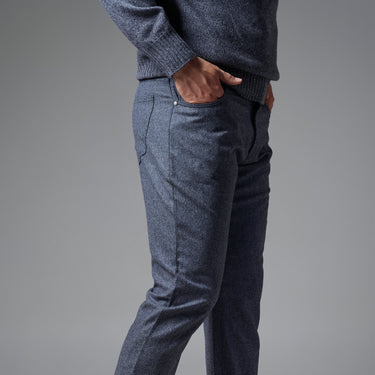 Classic Wool Trousers in Steel Grey Melange