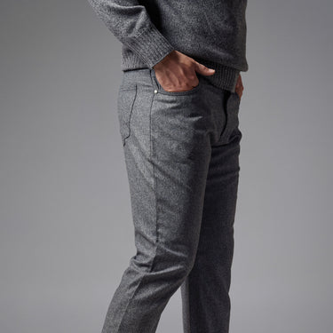 Classic Wool Trousers in Steel Grey Melange