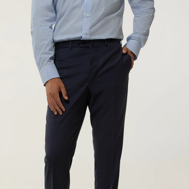 Tailored flat-front Wool Trousers in Blue. Exclusively made for Sartale