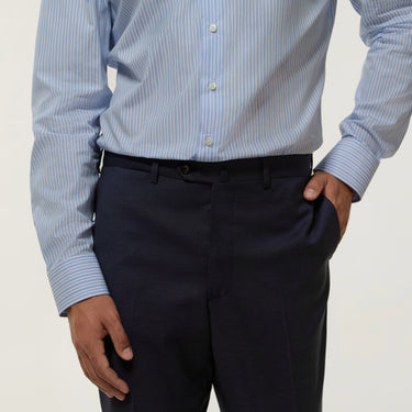 Tailored flat-front Wool Trousers in Blue. Exclusively made for Sartale