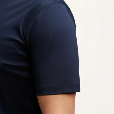 Cotton Crew-Neck T-Shirt in Navy Blue