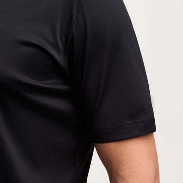 Baumwoll-T-Shirt mit Rundhalsausschnitt in Schwarz