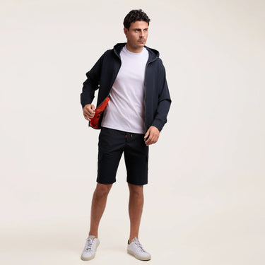 Stretch Cargo Bermuda Shorts in Navy Blue