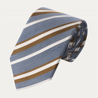 Regimental Lined Blend Blue Tie