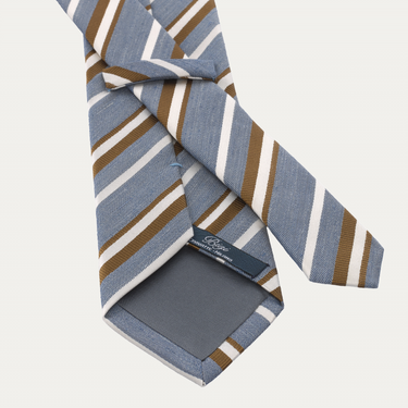 Regimental Lined Blend Blue Tie