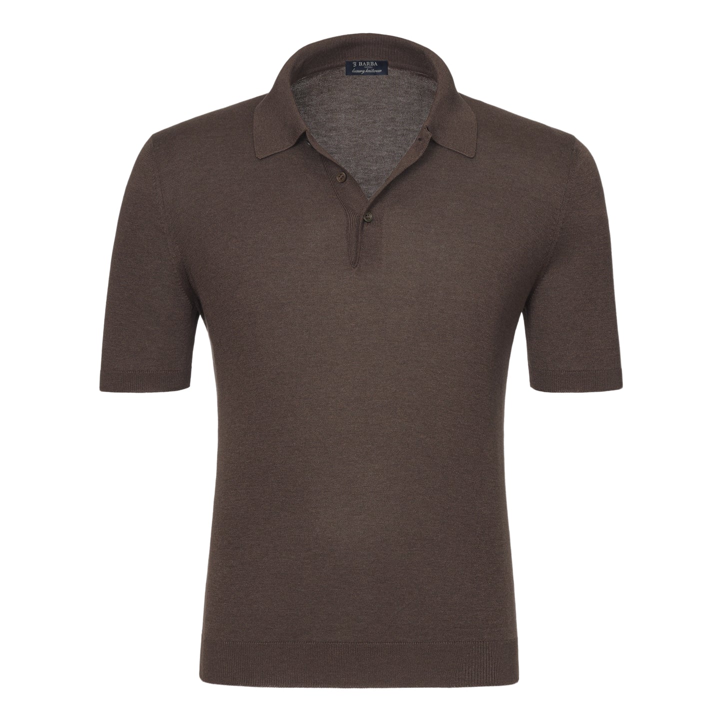 Silk Polo Shirt in Brown