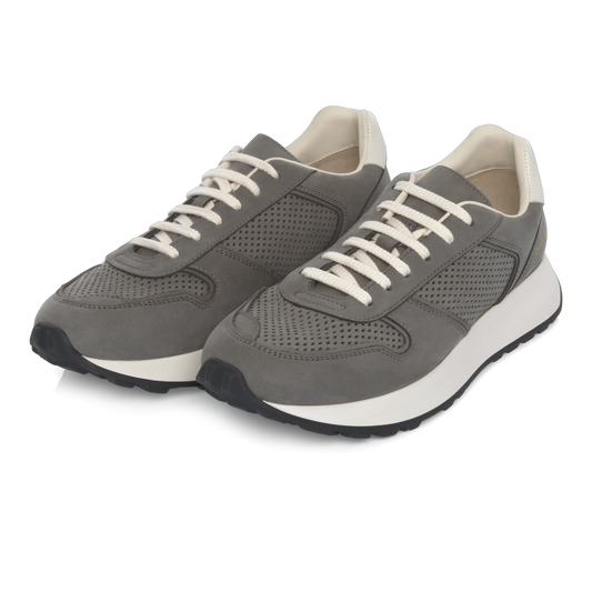 "Track Premium" Suede Leather Sneaker in Grey