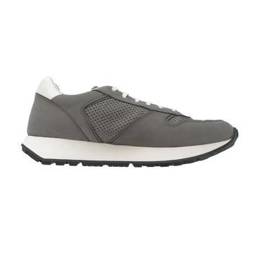 "Track Premium" Suede Leather Sneaker in Grey