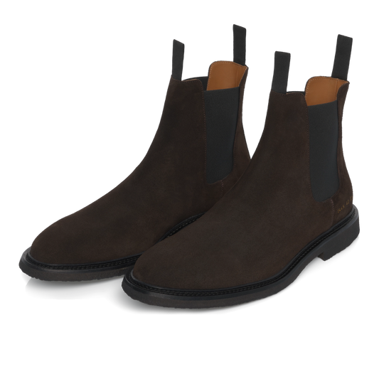 Chelsea-Boots aus gewachstem Wildleder in Braun