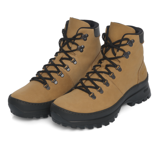 Suede Leather Hiking Boot in Cognac