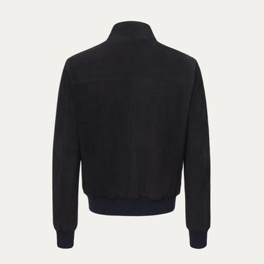 Wildleder-Bomberjacke in Marineblau