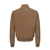 Suede Leather Bomber Jacket in Mustard Brown